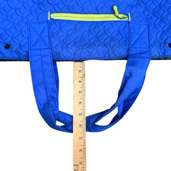 prAna Quilted Nylon Tote Bag Blue Large Travel Shoulder Bag Weekender 21x16 - Picture 14 of 14